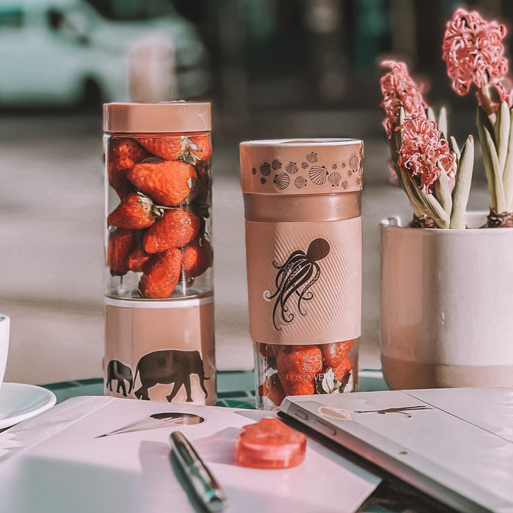 Pink portable blenders with stickers