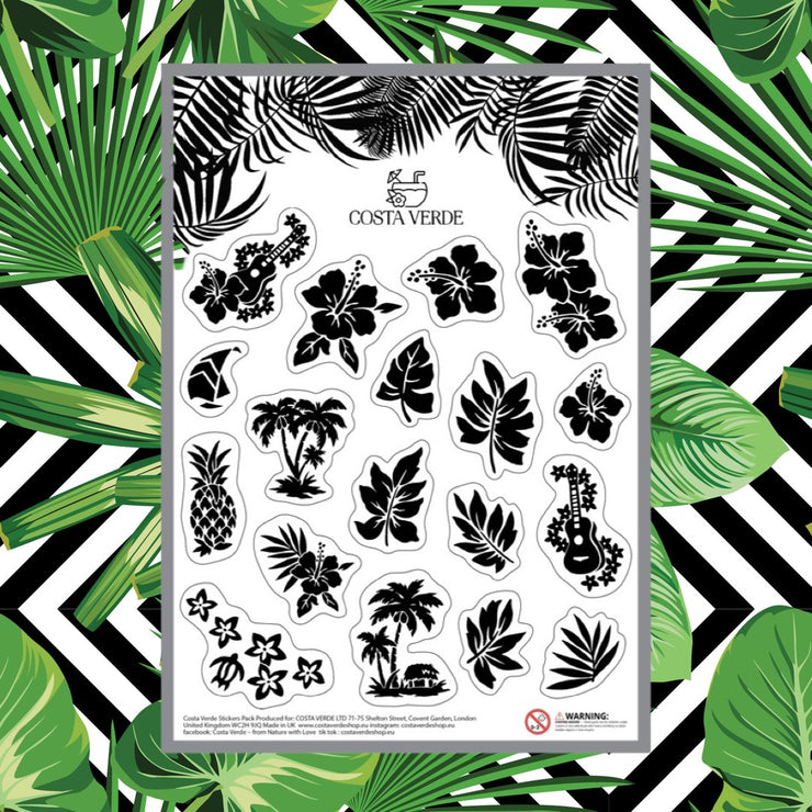 Tropical flowers sticker sheet