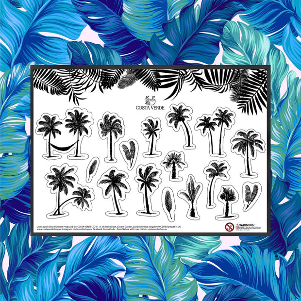 Palm trees sticker sheet