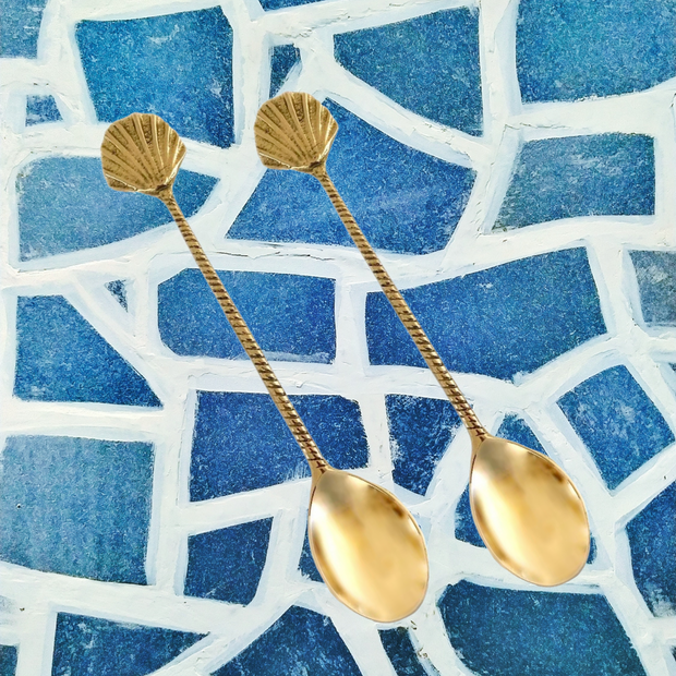 brass sea shell spoon