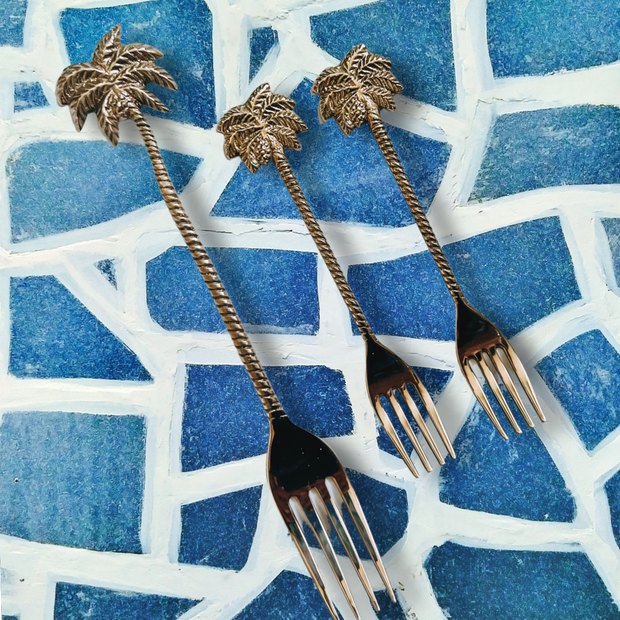 Costa Verde Palm Tree Dinner & Dessert Fork